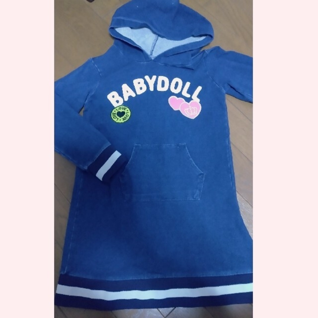 BABYDOLL(ベビードール)のデニムワンピース キッズ/ベビー/マタニティのキッズ服女の子用(90cm~)(ワンピース)の商品写真