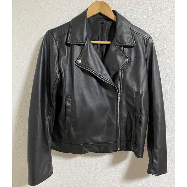GU(ジーユー)の皮ジャン　ジャケット　ブラック　XLサイズ　GU レディースのジャケット/アウター(Gジャン/デニムジャケット)の商品写真