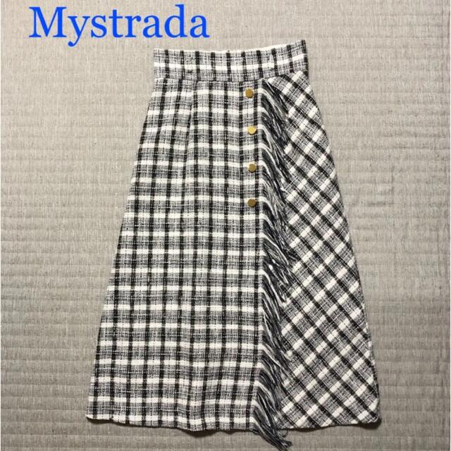 Mystrada(マイストラーダ)のマイストラーダ   チェックフリンジスカート レディースのスカート(ロングスカート)の商品写真