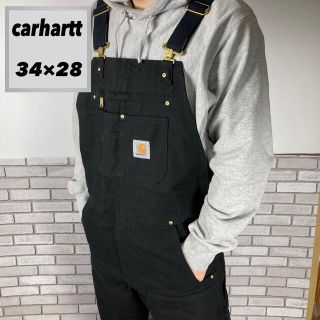 カーハート(carhartt)の【新品未使用】carhartt カーハート オーバーオール ブラック　ダブルニー(サロペット/オーバーオール)