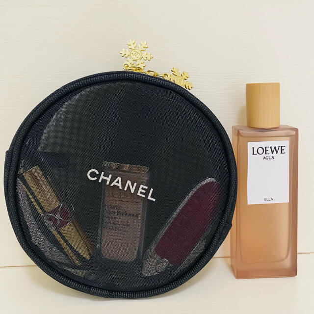 CHANEL(シャネル)の新品未開封！♡CHANEL シャネルポーチ　化粧ポーチ　メッシュポーチ ブラック レディースのファッション小物(ポーチ)の商品写真