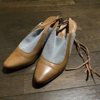 ドリスヴァンノッテン(DRIES VAN NOTEN)のドリスヴァンノッテン　異素材パンプス　革　ブラウン　36 1/2(ハイヒール/パンプス)