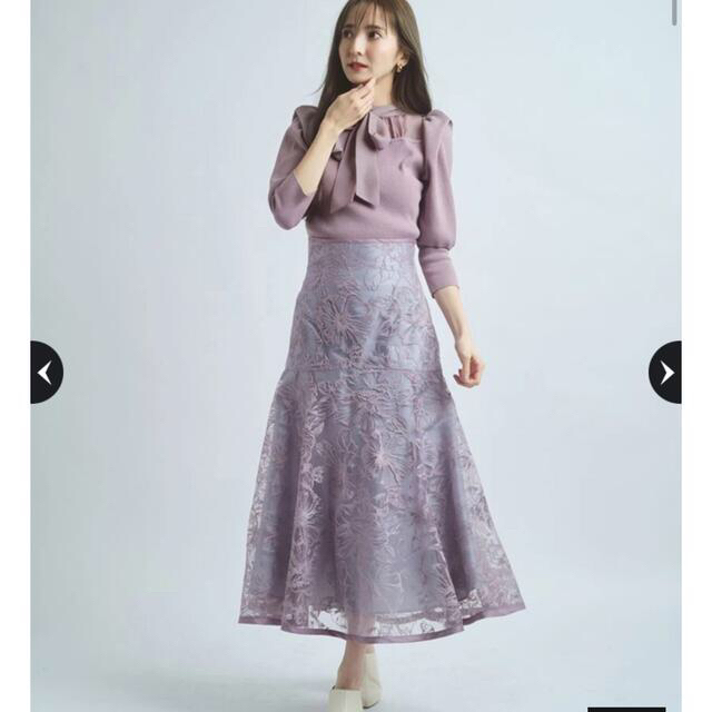 Rirandture 綿タッチ刺繍レーススカート