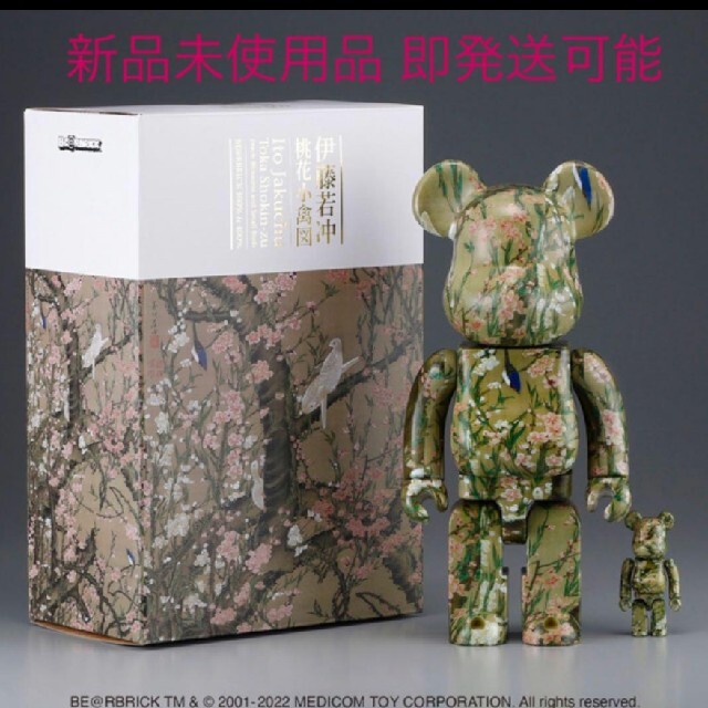 BE@RBRICK(ベアブリック)のBE@RBRICK 伊藤若冲「桃花小禽図」 100% ＆ 400% エンタメ/ホビーのフィギュア(その他)の商品写真