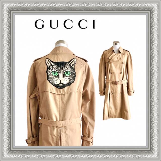 新作ウエア ミスティックキャット トレンチコート グッチ GUCCI