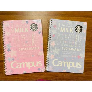 スターバックスコーヒー(Starbucks Coffee)の【新品未開封】スタバ サクラ キャンパスリングノート 2冊(ノート/メモ帳/ふせん)