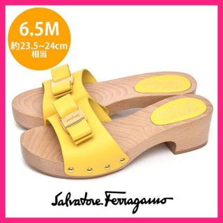 サルヴァトーレフェラガモ(Salvatore Ferragamo)のほぼ新品♪フェラガモ ヴァラリボン サンダル サボ 6.5M(約23.5-24(サンダル)