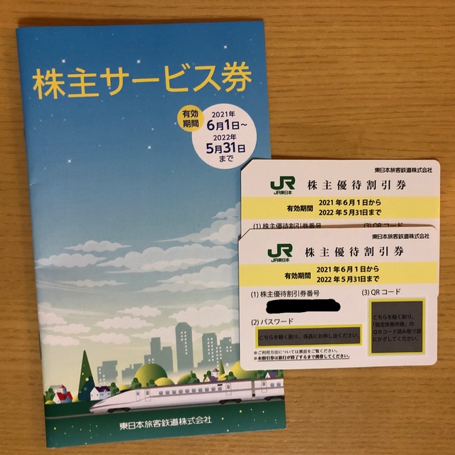 JR(ジェイアール)の【値下げ】JR東日本 株主優待割引券　2枚＋冊子 チケットの優待券/割引券(その他)の商品写真