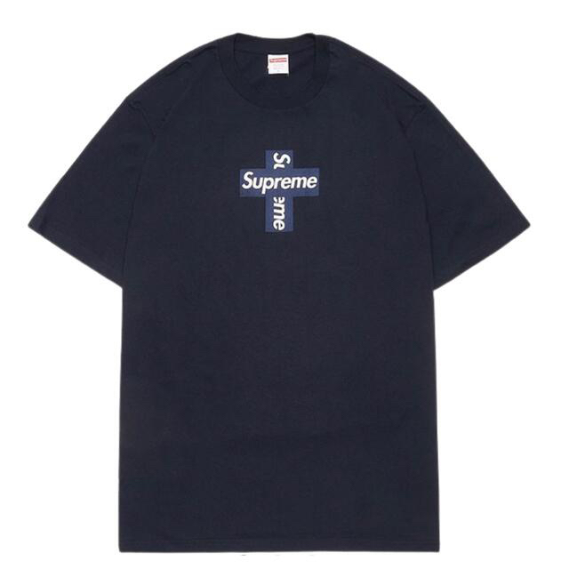 トップスsupreme Cross Box Logo Tee navy