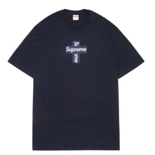 シュプリーム(Supreme)のSupreme Cross Box Logo Tee Navy(Tシャツ/カットソー(半袖/袖なし))