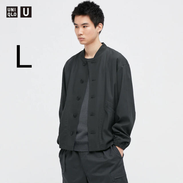 UNIQLO(ユニクロ)のUNIQLO U 22SS リブ ブルゾン ダークグレー L メンズのジャケット/アウター(ブルゾン)の商品写真