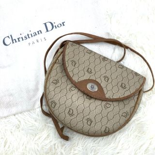 クリスチャンディオール(Christian Dior)のディオール　ショルダーバッグ　ハニカム柄　PVC レザー　ポシェット　ベージュ(ショルダーバッグ)