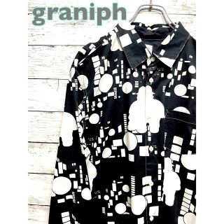 グラニフ(Graniph)の【美品】graniph グラニフ 笑ゥせぇるすまん シャツ L 総柄 シルエット(その他)