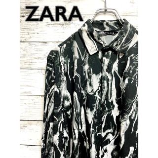 ザラ(ZARA)の◇ZARA◇ ザラ  レーヨン  シャツ   Lサイズ　黒　総柄 モード(シャツ)