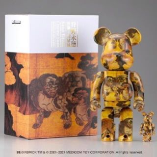 ベアブリック(BE@RBRICK)の【新品未開封】BE@RBRICK 狩野永徳「唐獅子図屏風」100% & 400%(その他)