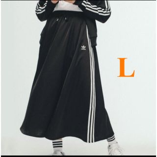 アディダス(adidas)のadidas Originals ロング サテン スカート ブラック　L(ロングスカート)