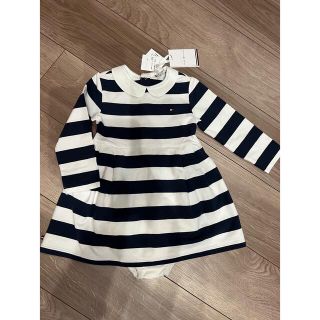 トミーヒルフィガー(TOMMY HILFIGER)の【新品タグ付き】TOMMY HILFIGER  女の子　襟付きボーダーワンピース(ワンピース)