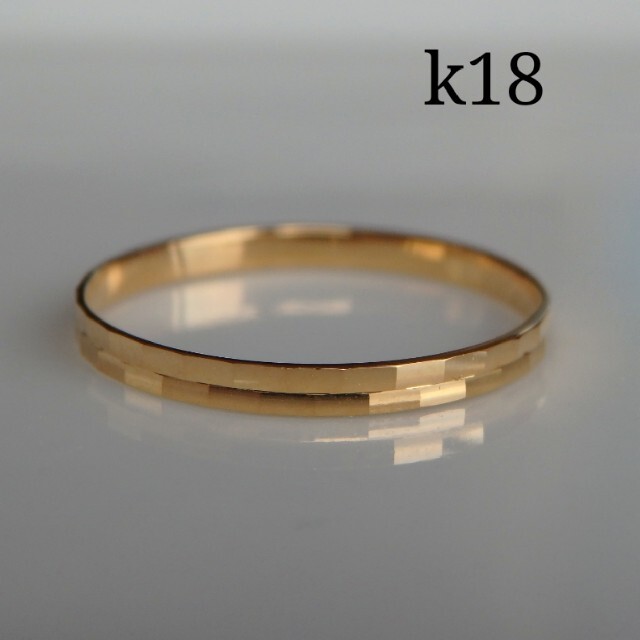 yumi様専用　k18リング　レイヤーカットリング　2連リング　18金　18k ハンドメイドのアクセサリー(リング)の商品写真