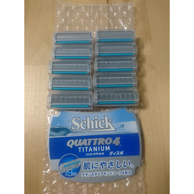シックshick クアトロ4 チタニウム　替え刃　10個　カミソリ刃　交換刃 スマホ/家電/カメラの美容/健康(メンズシェーバー)の商品写真