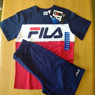 フィラ(FILA)のFILA キッズ セットアップ 部屋着 半袖 Tシャツ ハーフパンツ 160cm(Tシャツ/カットソー)