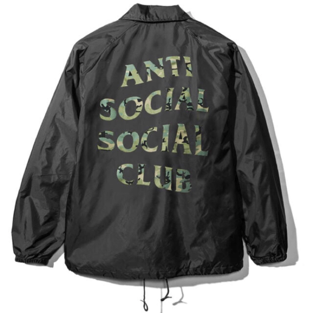 メンズS anti social club アンチ ピンク assc コーチJKT