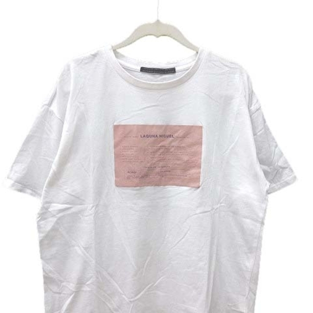 PAGEBOY(ページボーイ)のページボーイ Tシャツ カットソー 半袖 クルーネック プリント F 白  レディースのトップス(Tシャツ(半袖/袖なし))の商品写真