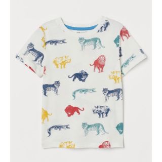 エイチアンドエム(H&M)の☆H&M アニマル動物柄　マルチカラー　キッズ　コットンTシャツ半袖カットソー☆(Tシャツ/カットソー)