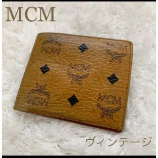 エムシーエム(MCM)のMCM 二つ折り　財布　キャメル　ブラウン　ヴィンテージ　ヴィセトス　総柄(折り財布)