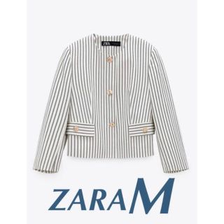 ザラ(ZARA)のZARA ★ ストライプ　クロップドブレザー(テーラードジャケット)