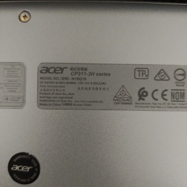 Acer(エイサー)のChromebook Acer CP311-3H-A14P スマホ/家電/カメラのPC/タブレット(ノートPC)の商品写真