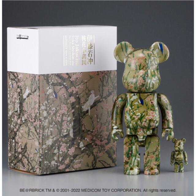 BE@RBRICK 伊藤若冲「桃花小禽図」 100% ＆ 400%