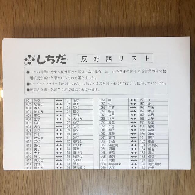 七田式　反対語カード エンタメ/ホビーの本(語学/参考書)の商品写真