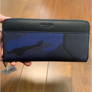 コーチ(COACH)のコーチ　　長財布　ブルー迷彩(長財布)