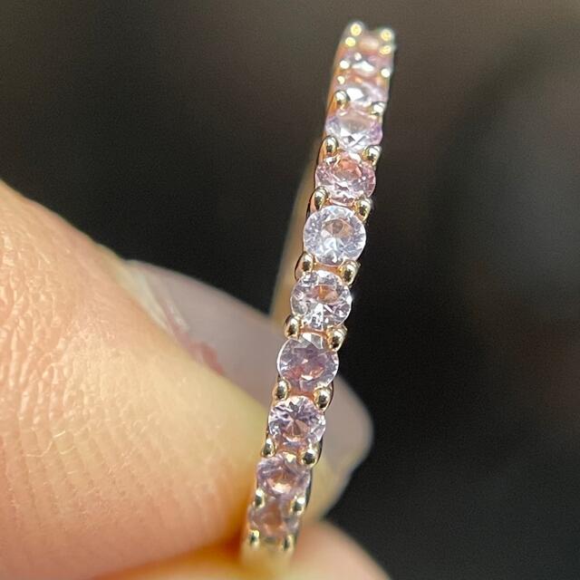 ふるさと納税 K18PGピンクサファイアエタニティリング0.50ct リング