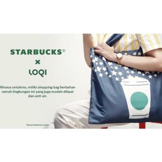 スターバックスコーヒー(Starbucks Coffee)のネイビー Starbucks X Loqi スタバ エコバッグ 海外限定商品(エコバッグ)