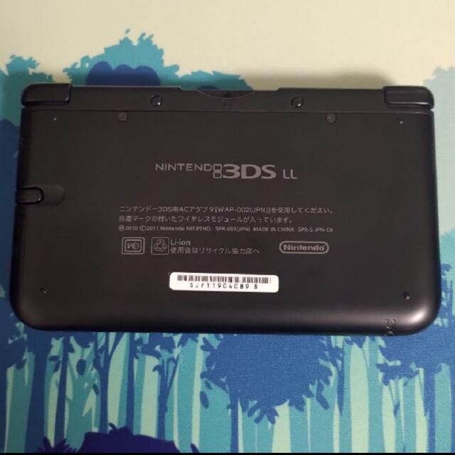 ニンテンドー3DS(ニンテンドー3DS)のNintendo 3DS  LL 本体ブラック　中古　ACアダプタ、SDカード付 エンタメ/ホビーのゲームソフト/ゲーム機本体(携帯用ゲーム機本体)の商品写真