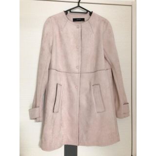 ザラ(ZARA)の(たけちゃま様専用)ZARA ベビーピンク　フェイクスエードスプリングコート(スプリングコート)