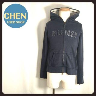 トミーヒルフィガー(TOMMY HILFIGER)の【TOMMY HILFIGER】トミーヒルフィガー　デカロゴパーカー　刺繍　L(パーカー)