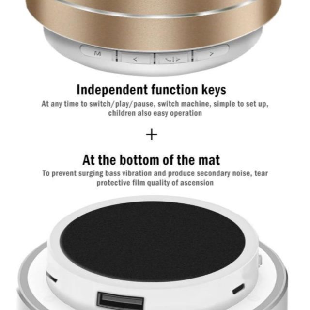 ポータブルスピーカー　ゴールド　bluetooth スマホ/家電/カメラのオーディオ機器(スピーカー)の商品写真