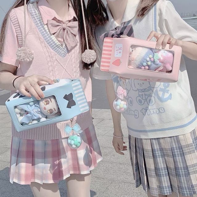 新品【痛バ】ミルク　いちごみるく　ブルー　ピンク　ショルダーバッグ