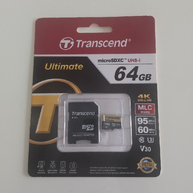 Transcend(トランセンド)の【新品】micro SDXC UHS-I スマホ/家電/カメラのスマートフォン/携帯電話(その他)の商品写真