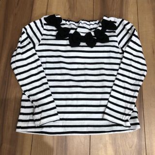 ベベ(BeBe)のスラップスリップ　ボーダーリボントップス新品未使用(Tシャツ/カットソー)