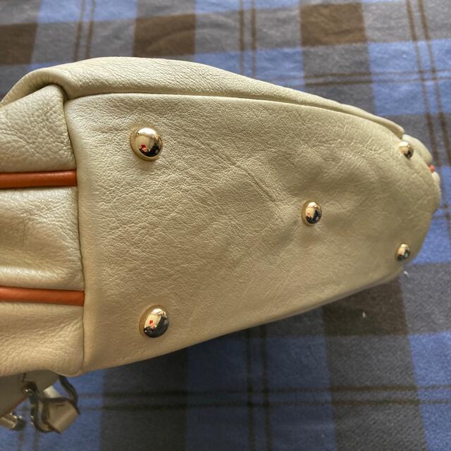 SAZABY(サザビー)のSAZABY 本革トート/ワンショルダーバッグゴールド系に茶色良品 レディースのバッグ(トートバッグ)の商品写真