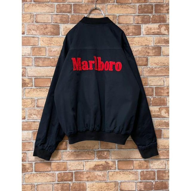 Marlboro リバーシブルジャケット 企業モノ レア ジップアップ 赤黒 S