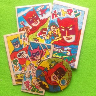 1960年代「バットマン」メンコカード　５枚　面子　めんこ(印刷物)