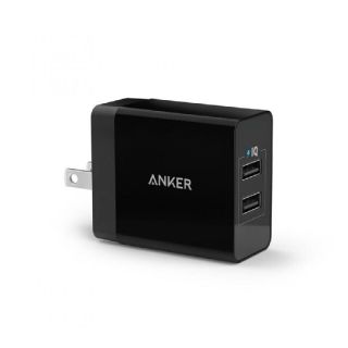 Anker 24W 2ポート急速USB充電アダプタ ブラック(バッテリー/充電器)
