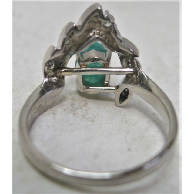希少Pt900プラチナ リング指輪クリソコーラ0.526ct ダイヤ0.08ct レディースのアクセサリー(リング(指輪))の商品写真