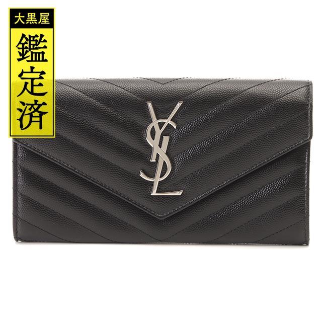 SAINT LAURENT　モノグラムラージフラップ　ブラック　【432】