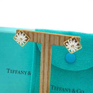 ティファニー(Tiffany & Co.)の極希少 美品 ティファニー コンビ スクエア フラワー ピアス AA58(ピアス)