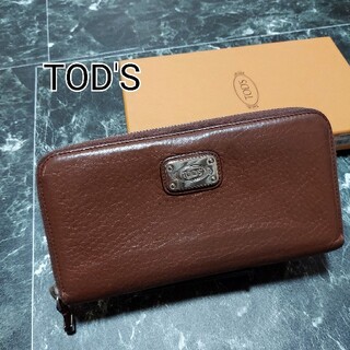 トッズ(TOD'S)の箱、保存布付き　トッズ　TOD'S　ラウンドファスナー長財布　レザー(財布)